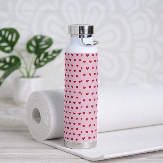 Bouteille D'eau Forme de coeur mignonne pixélisée (Yoga)