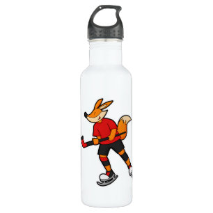 Bouteille D'eau Fox au hockey sur glace avec bâton de hockey sur g