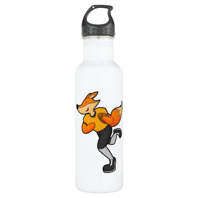 Bouteille D'eau Fox comme joueur de football avec Football (Devant)