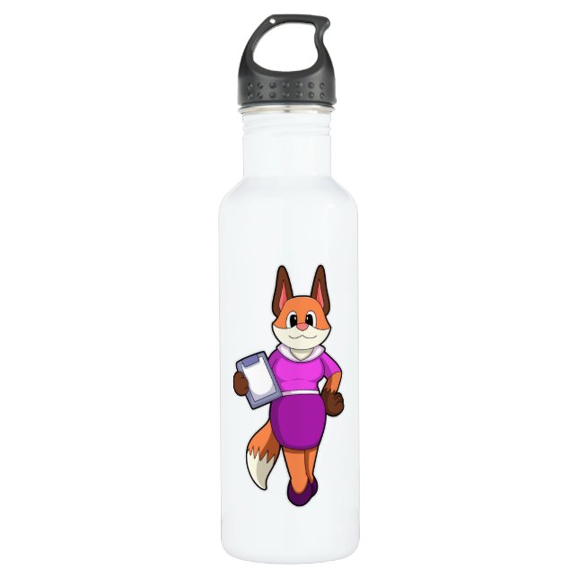 Bouteille D'eau Fox comme secrétaire avec jupe (Devant)