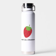 Bouteille d'eau fraise sucrée minimaliste