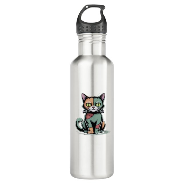 Bouteille D'eau FrankenCat T-shirt surdimensionné (Devant)