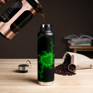 Bouteille D'eau Frappes de foudre verte Alien en Pitch noir