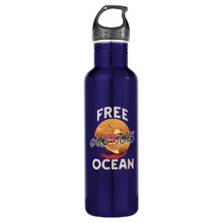 Bouteille D'eau Free As The Ocean - Citation Plage Inspirationnell