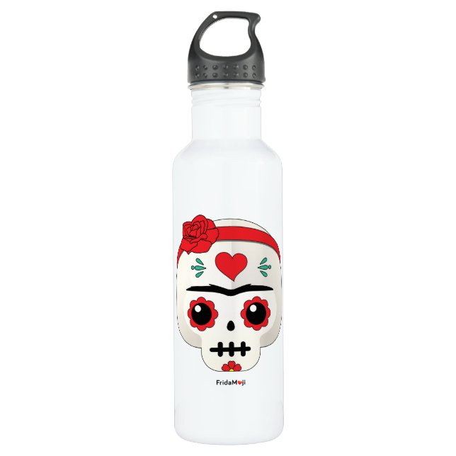 Bouteille D'eau Frida Kahlo | FridaMoji - Crâne à sucre (Devant)