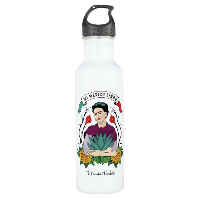 Bouteille D'eau Frida Kahlo | MI Mexique Lindo (Devant)