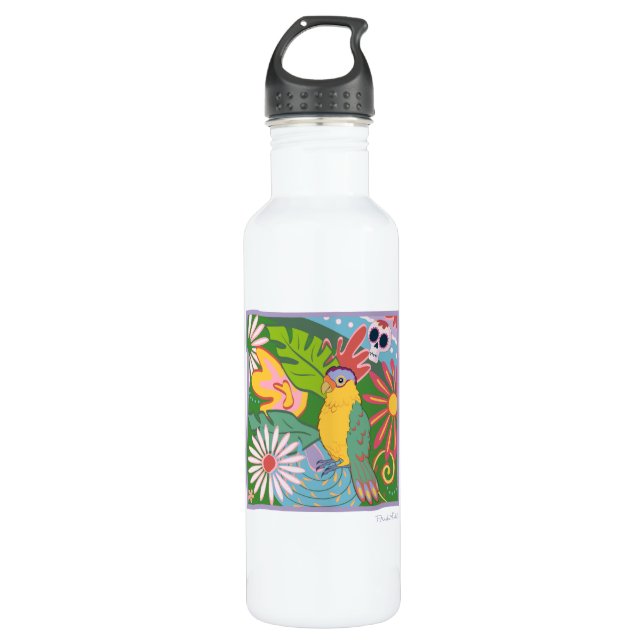 Bouteille D'eau Frida Kahlo Parrot Graphic (Devant)
