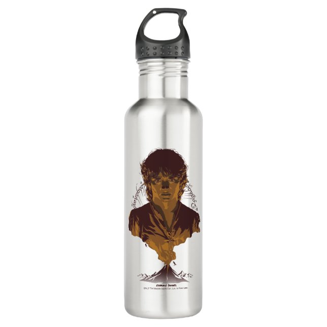 Bouteille D'eau FRODO™ MOUNT DOOM™ Tengwar Inscription Graphic (Devant)
