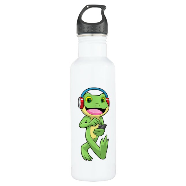 Bouteille D'eau Frog à la musique avec casque (Devant)