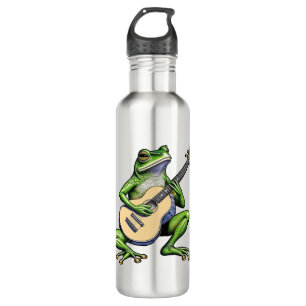 Bouteille D'eau Frog drôle Jouer de la guitare