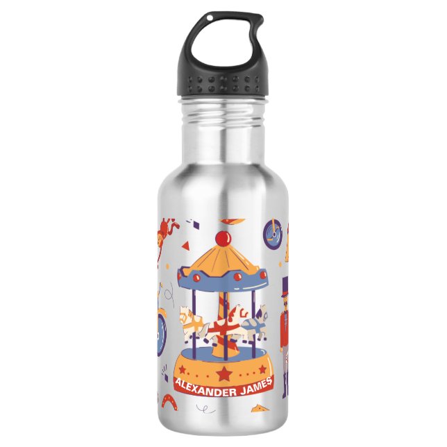 Bouteille D'eau Fun Carnaval Enfants Anniversaire Cirque Motif Clo (Devant)