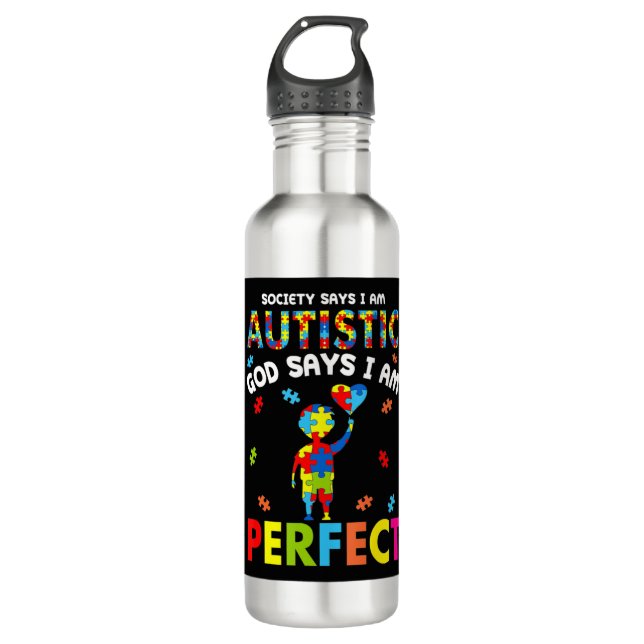 Bouteille D'eau Funny Autism cite "La société dit que je suis auti (Devant)