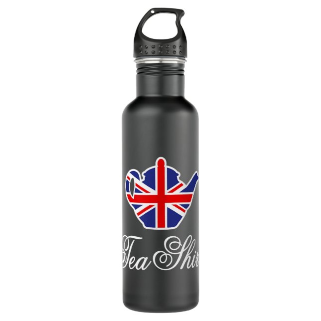 Bouteille D'eau Funny British Tea Shirt UK teapot Union Jack flag (Devant)