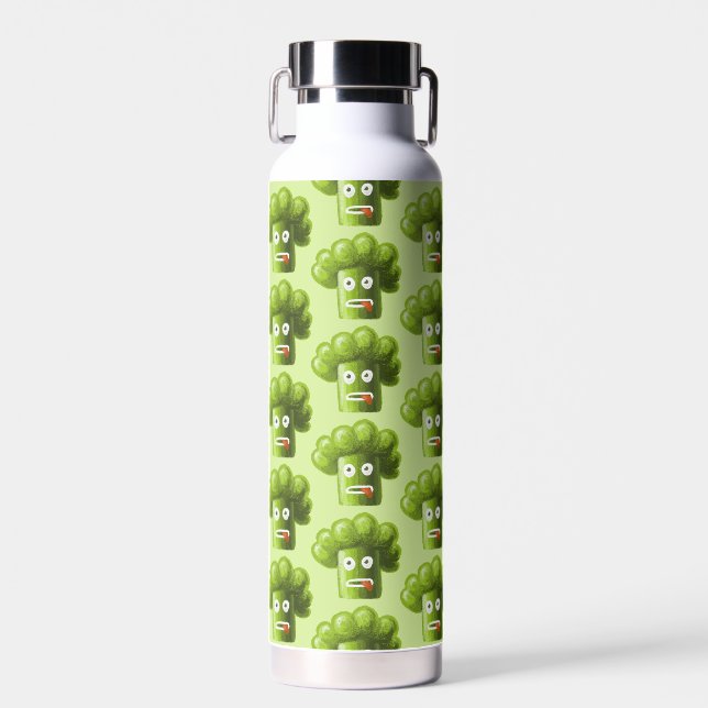 Bouteille D'eau Funny Broccoli Motif Vert végétarien végétarien vé (Avant)
