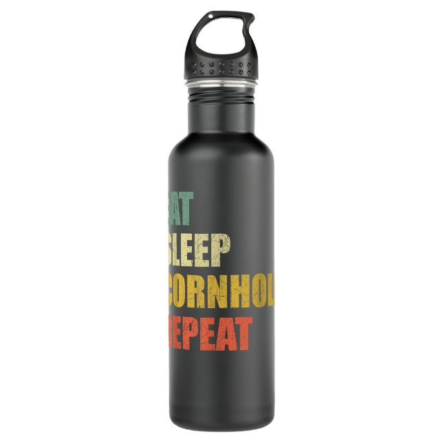 Bouteille D'eau Funny Eat Sleep Cornhole Repeat (Devant)