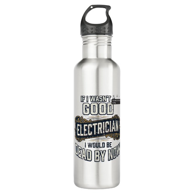 Bouteille D'eau Funny Electrician Vintage Engraving Quote Design (Devant)