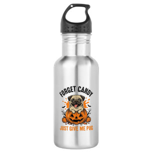 Bouteille D'eau Funny Halloween Pug Forget Candy Conception de T-s