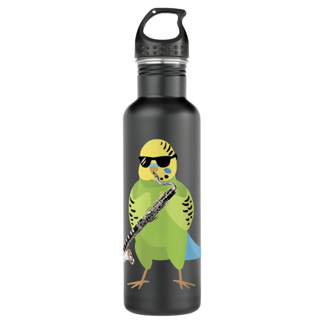 Bouteille D'eau Funny Parakeet Porter Des Lunettes De Soleil Jouer (Devant)