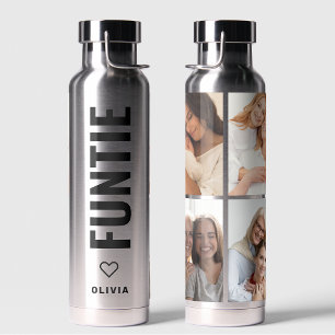 Bouteille D'eau Funtie   Fun Cool Aunt Custom Name 4 Photo Collage