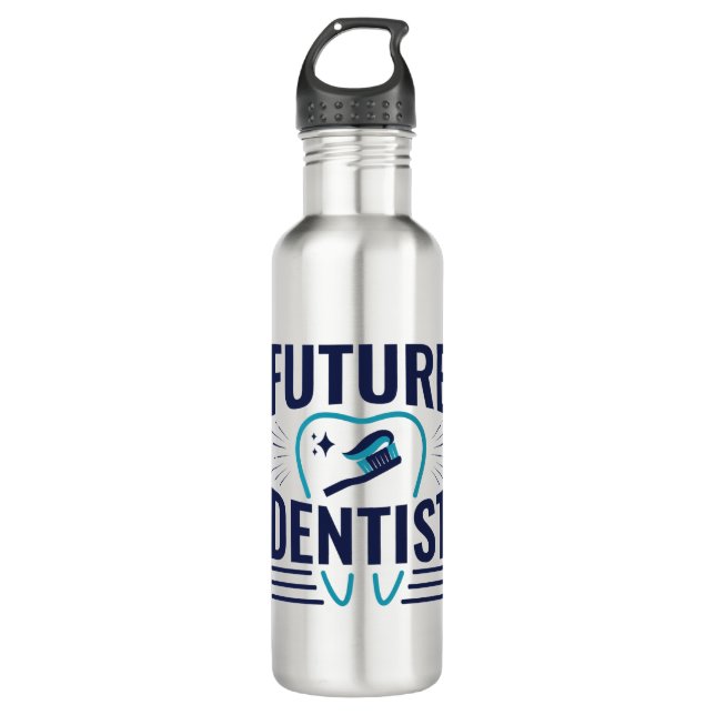 Bouteille D'eau Futur diplôme d'étudiant de l'école dentaire denti (Devant)