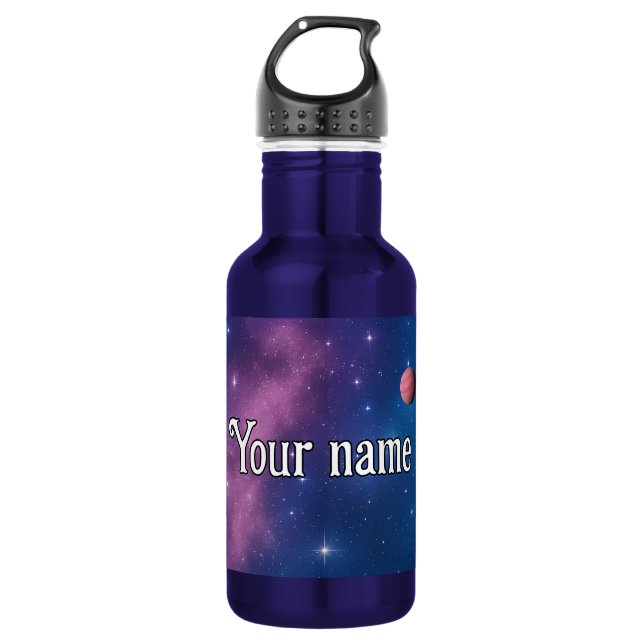 Bouteille d'eau Galaxy Planet - Nom personnalisé (Devant)