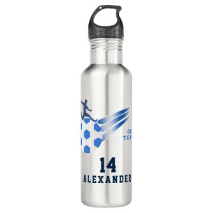 Bouteille D'eau Garçon Ado Sports Soccer Ball Bleu Nom Personnalis