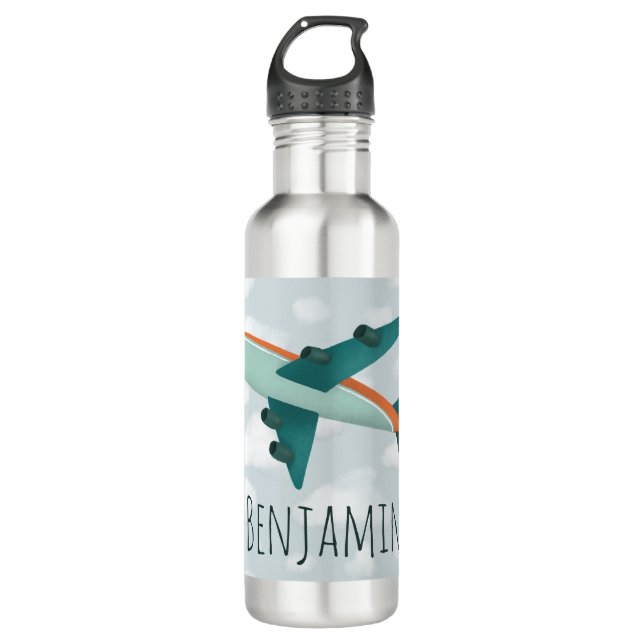 Bouteille D'eau Garçon mignonne et moderne avion bleu école pour e (Devant)