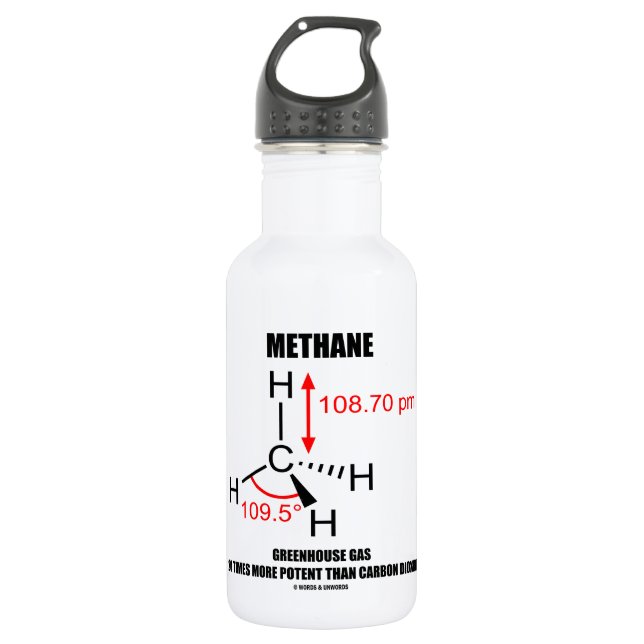 Bouteille D'eau Gaz à effet de serre de méthane 20 fois plus (Devant)