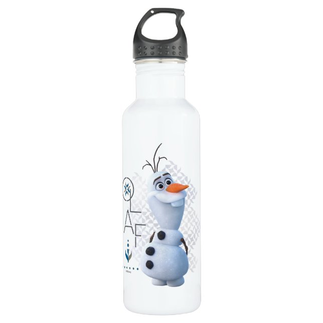 Bouteille D'eau Gelée 2 : Olaf avec graphique de nom stylisé (Devant)