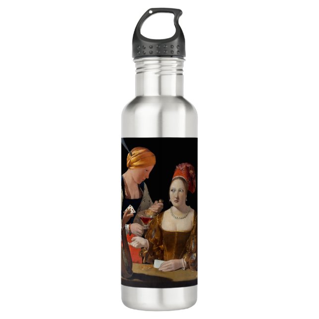 Bouteille D'eau Georges de la Tour - Cheat avec l'As des Diamants (Devant)