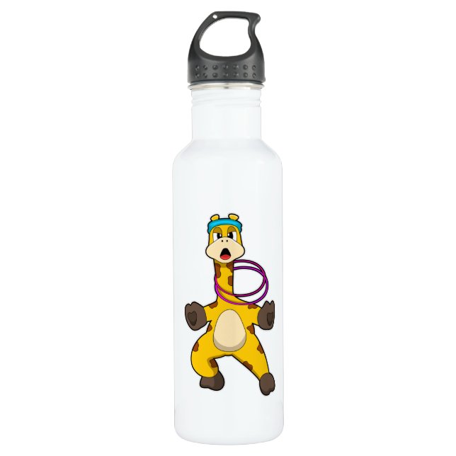 Bouteille D'eau Girafe à Fitness avec anneau à aile (Devant)