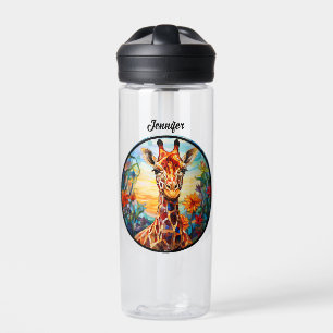 Bouteille D'eau Girafe en verre coloré personnalisé