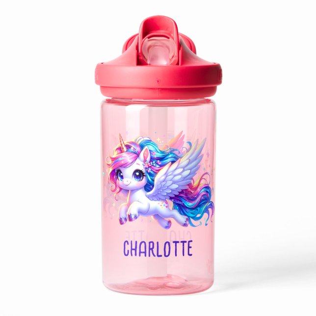 Bouteille D'eau Girls Magical Unicorn Rainbow Kids Personnalisé (Créateur téléchargé)