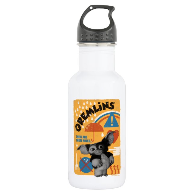 Bouteille D'eau Gizmo | Il Y A Trois Règles (Devant)
