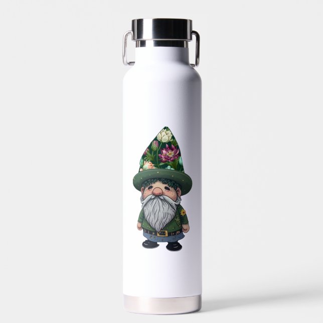 Bouteille D'eau Gnome de printemps long (Avant)