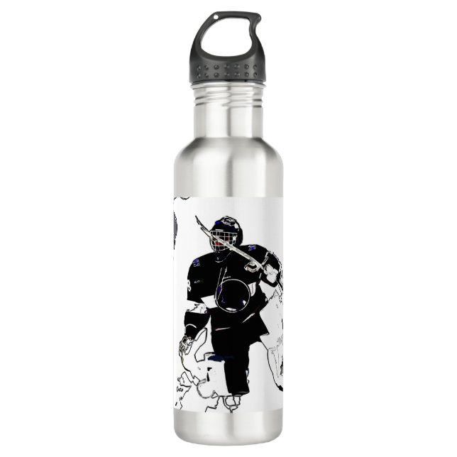 Bouteille D'eau Goalies Rock ! Joueur de hockey (Devant)