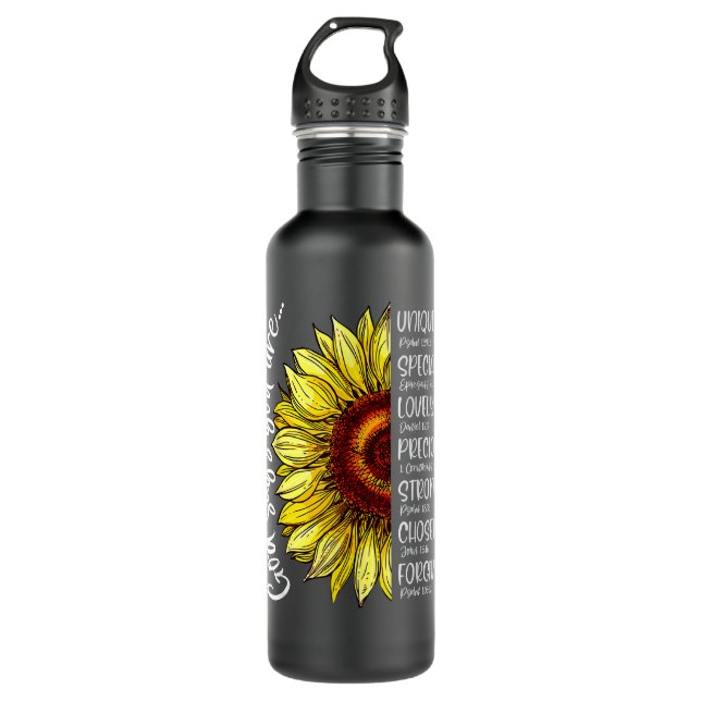 Bouteille D'eau God Says You Are Sunflower Christian Bible Verses  (Devant)