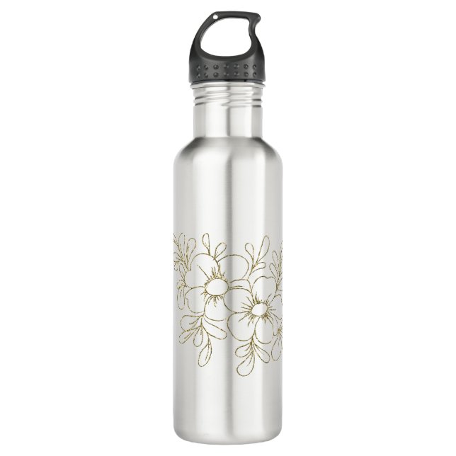 Bouteille D'eau Gold Floral (Devant)