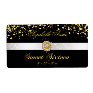 Bouteille d'eau Gold Sparkle Sweet Seize ans
