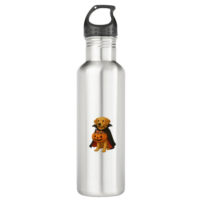 Bouteille D'eau Golden Retriever Halloween Chien avec bonbon Citro (Devant)