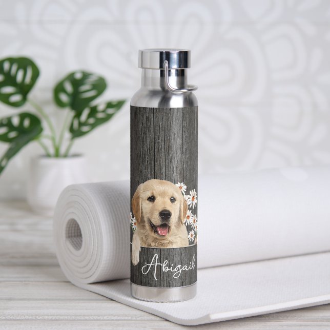 Bouteille D'eau Golden Retriever sur le bois (Yoga)