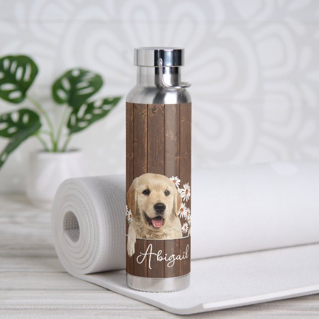 Bouteille D'eau Golden Retriever sur le bois (Yoga)
