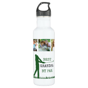Bouteille D'eau Golf BEST GRANDPA PAR PAR PAR 5 Photo Collage Mono
