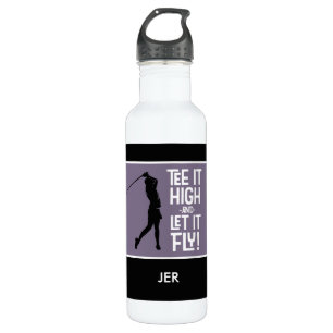 Bouteille D'eau Golf Sports Tee Quote Funny Black Purple 24 oz