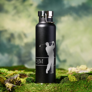 Bouteille D'eau Golfeur Silhouette Monogramme