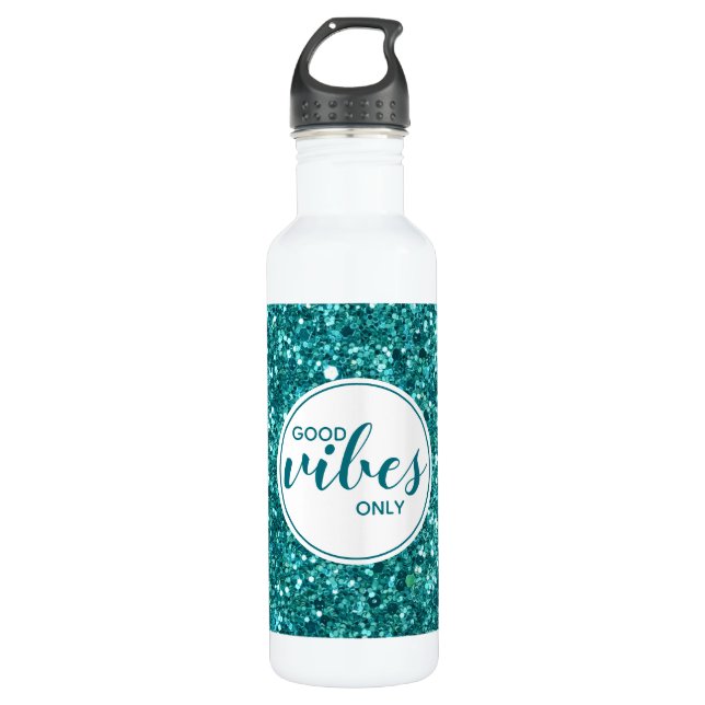 Bouteille D'eau Good Vibes seulement Citation de la typographie Tu (Devant)