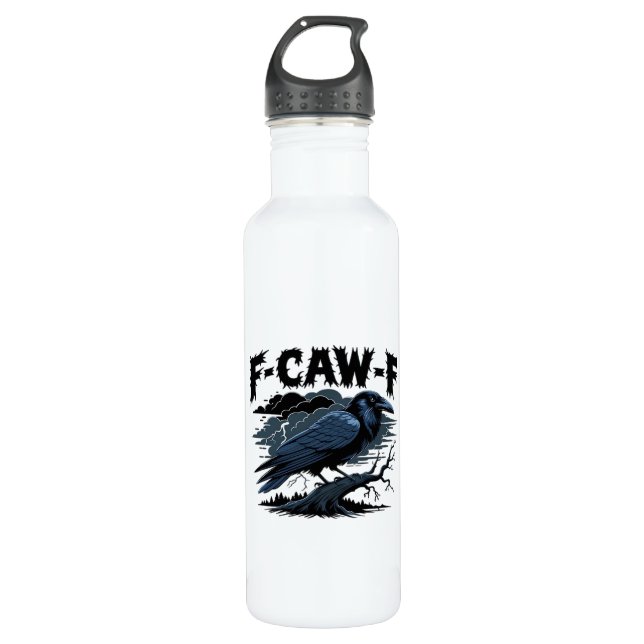 Bouteille D'eau Gothic Crow Funny Humor F-Caw-F Essential Minimal  (Devant)