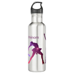 Bouteille D'eau Gourde pour patineuse sur glace - Rose Violet star