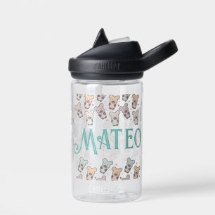 Bouteille D'eau Gourdes Cartoon Noms d'Enfants Ours Mignons