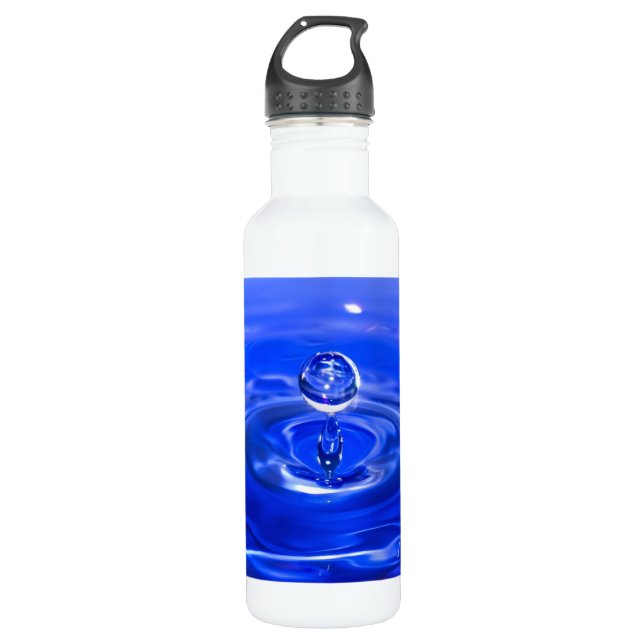 Bouteille D'eau Gouttelette d'eau bleue fraîche (Devant)